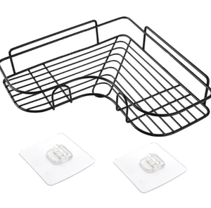 Gran oferta de estante de almacenamiento de maquillaje para colgar en la pared del baño, estante de almacenamiento de especias montado en la pared de la cocina con pegatina adhesiva - Product Image 5