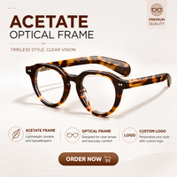 QSKY 85092 Montures de lunettes optiques classiques rétro populaires en acétate, monture complète, rivets, style écaille épaisse, tendance