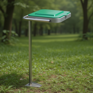 Supporto per Bidone della Spazzatura 530 S, Montaggio a Pavimento, Telaio in Metallo, Coperchio Verde - Product Image 3