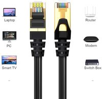 Connecteur Ethernet RJ45 CAT7, 8 paires, câble de raccordement réseau LAN SSTP CAT 7, passe le testeur de câble réseau