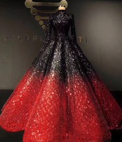 Vente en gros de tissu de broderie à paillettes de 3mm, dégradé de paillettes à surface brillante, tissu de broderie à paillettes