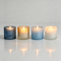 Porte-bougies en verre gaufré côtelé, porte-bougies en verre givré multicolores pour la décoration de la maison, de la table, des mariages et des fêtes