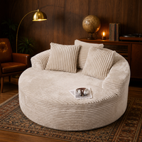 Fauteuil individuel confortable en velours côtelé pour salon, chambre, studio ou appartement