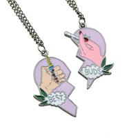 Q771 Meilleurs Potes Meilleur Amis Valentine Assorti Femmes Mains Briquet Cigarette Pendentif Coeur Colliers Cadeau 2 pièces Ensemble Colliers