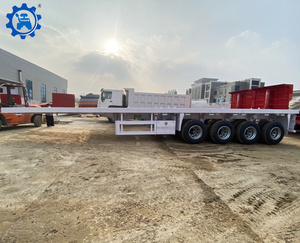 รถพ่วงพื้นเรียบแบบกำหนดเองได้ 3 เพลา 4 เพลา สำหรับตู้คอนเทนเนอร์ขนาด 40 ฟุต - Product Image 4