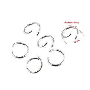 Stainless Steel Making Accessories Open Vacuum Plating 1*10mm Jum Rings Titanium Steel PVD DIY Jump Ring Jewelry Fitting