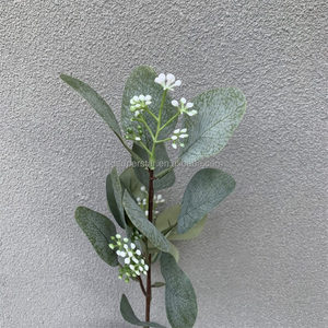 A-370 批发塑料仿真绿色人造桉叶装饰品，适用于圣诞节复活节餐桌插花，43厘米 - Product Image 6