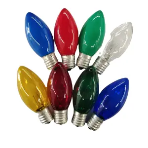 Harga pabrik lampu lilin C9 bohlam lampu pijar warna-warni dengan dasar kualitas bagus E17
