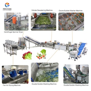 1000-2000kg/h Leavy <b>Vegetable</b> Processing Line Salad Greens Cutting Washing Drying Machine <b>Vegetable</b> Process Line - Product Image 2
