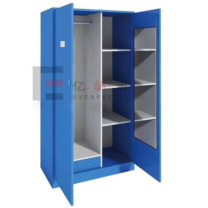 2 porte casier en acier de vêtements garde-robe armoire métallique en acier Casier