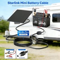 Adaptador de Batería Directo Star Link Mini de 12V a 48V con Pinzas de Cocodrilo a DC 5.5x2.1mm con Interruptor de 30A 16AWG 2M 3M 5M