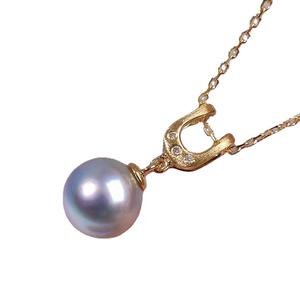 Pendentif en argent S925 pour collier, accessoires de bricolage, tendance, avec perles rondes de 9-13 mm et support vide 31002, breloques de perles - Product Image 5