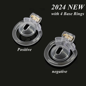 Mini CB Chastity Cage Positive/Negative Sissy Cock Lock with 4 <strong>Size</strong> Base <strong>Penis</strong> Rings Hidden <strong>Penis</strong> Devices Sexy Toys for Adults - Product Image 2