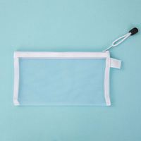 Étui à crayons transparent en maille avec fermeture éclair - Grande capacité, pochette transparente pour stylos, fournitures scolaires, cadeau promotionnel