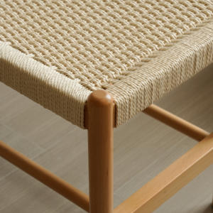 नए डिजाइन आधुनिक बीटेक ठोस लकड़ी की कुर्सी बुने रस्सी बेंच आकस्मिक भोजन कुर्सी बिस्तर फुटकर जूता बेंच - Product Image 3