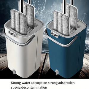 Vadrouille plate et seau avec essoreuse Serpillière à main avec seau - Product Image 4