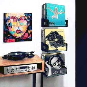 Support de disque vinyle rétro en métal noir, best-seller 2022, supports de disque vinyle à montage mural pour l'affichage d'albums, support de disque vinyle - Product Image 3