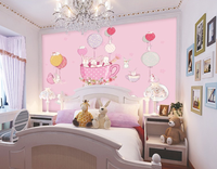 Papier Peint Mural Dessin Animé Lapin Rose, Papier Peint Mural pour Chambre de Fille, Crèche, Coin Lecture, Espace Bureau d'Étude, Zone de Jeu
