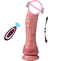 Fernbedienung XXL Langer Penis Großer Realistischer Teleskop-Dildo Vibrator mit Stoß- und Heizfunktion G-Punkt Anal-Dildo für Frauen