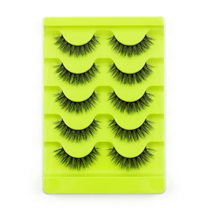 Plateaux de cils transparents en gros, 5 paires par paquet, assortiment varié, emballage minimal pour la vente en gros de bandes de cils - Product Image 1