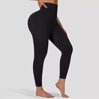 Faja Moldeadora de Cintura Alta para Mujer con Control Abdominal, Compresión Zonal, Efecto Abdomen Plano, Leggings Moldeadores Negros