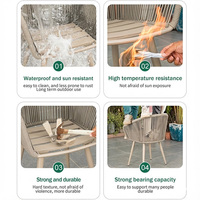 Ensemble de mobilier d'extérieur modulaire commercial moderne J2S pour restaurant, canapé banquette, chaise en rotin, table en bois pour projet de café de jardin