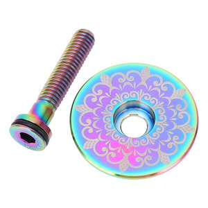 Tapa de dirección de aleación de 28.6mm para <span class=keywords><strong>horquilla</strong></span> delantera de bicicleta de montaña y carretera, con patrón de tótem, colorida - Product Image 5