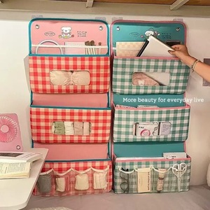 Wall-mounted Storage <b>Bag</b> Fabric Hanging Organizer <b>Punch</b> Free Door Window Use Rectangle Shape Office Home Dormitory Essentials - Product Image 2