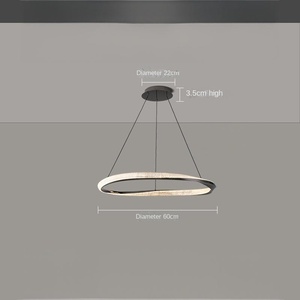 Luces colgantes LED de Metal negro de estilo minimalista italiano, candelabros modernos nórdicos para dormitorio, sala de estar, comedor ovalado - Product Image 6