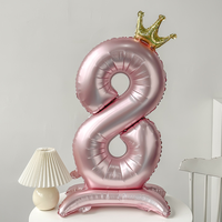 Chiffre 1 géant en aluminium rose de 40 pouces, à assembler, à l'hélium, thème Princesse, pour Baby Shower et Premier Anniversaire