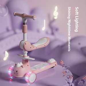 <span class=keywords><strong>Trottinette</strong></span> pour bébé convertible à <span class=keywords><strong>3</strong></span> <span class=keywords><strong>roues</strong></span> pour les enfants de 1 à 5 ans, pliable et anti-basculement, <span class=keywords><strong>avec</strong></span> lumière musicale - Product Image 1