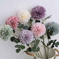 Fleur artificielle, grande fleur en forme de boule, chrysanthème, décoration d'intérieur, accessoires de mariage, arrangement floral, matériel floral