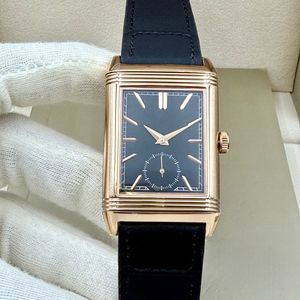Montre Formelle Homme en Or Rose Plaqué Or 18K avec Cadran Bleu, Petite Seconde, Double Face, Mécanique à Remontage Manuel, Collection Luxe Affaires - Product Image 1