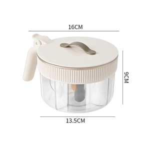 Juego de 4 recipientes transparentes de plástico para especias, a prueba de humedad, con divisiones, para sal, azúcar y condimentos, con cucharas para la cocina - Product Image 1