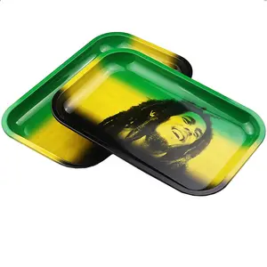 Bob Marley – plateau à rouler pour papiers 28x18cm, plateau à cigarettes de taille moyenne, plateau en étain, personnalisé, accessoires pour fumer