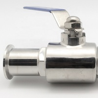 1/2 "3/4" 1 "1-1/4" 1-1/2 "SS304 Cheia Porto Válvula de Esfera do Aço inoxidável Com Punho Da Válvula PTFE