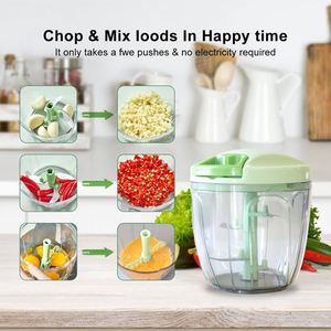 Portable Manual Hand Food Processor Onion Pulling Slicer Salad Vegetable Chopper 500ml - Product Image 2