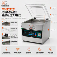 Scelleuse sous vide automatique de table Xicang XC-340 à double scellage avec chambre en acier inoxydable de qualité alimentaire pour viande et fruits de mer