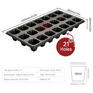 ถาดเพาะกล้า PS สีดำ แบบใช้ซ้ำได้ ทำจากโพลีสไตรี<span class=keywords><strong>น</strong></span> สำหรับเพาะ<span class=keywords><strong>เมล็ด</strong></span><span class=keywords><strong>ผัก</strong></span>และดอกไม้ - Product Image 3