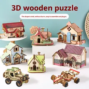 Puzzle de science-fiction fantaisie en <span class=keywords><strong>bois</strong></span> tridimensionnel assemblage de bâtiment de transport bricolage jouet éducatif pour adolescents écologique - Product Image 3