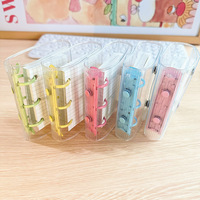 Classeur de cartes A8 3 trous en PVC transparent à double clip, motif étoile, mini album pour cartes à collectionner, collection d'autocollants, en stock, vente en gros