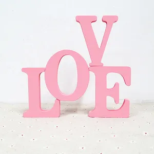 DIY en forma de amor alfabeto de Decoración de casa de madera de arte y artesanía gratuito MDF de pie 3D sin letras de madera