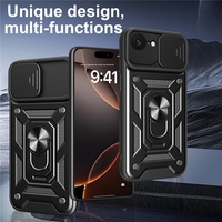 Coque de téléphone antichoc avec support anneau motif animal pour iPhone 17 Pro Max et protection coulissante Shunjia pour iPhone 7