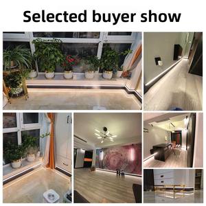 Battiscopa in lega di alluminio a LED montato su superficie 4cm a doppio strato a scatto tipo ingegneria preferito materiale metallico <span class=keywords><strong>per</strong></span> illuminazione verso il basso - Product Image 4