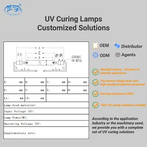 UV Lamp Quartz Ultraviolet High Pressure Mercury Lamp Curing Lamp 8KW