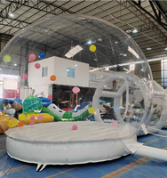 Dôme à bulles gonflable transparent de 10 pieds x 13 pieds avec souffleur, pompe, tapis rebondissant et aérateur, tente durable pour la location d'événements commerciaux et de fêtes