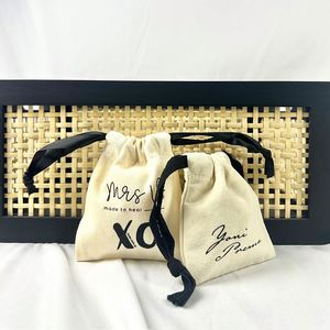 High Quality <b>Drawstring</b> Bag Biodegradable Organic Cotton <b>Pouch</b> with Custom Size - Product Image 1