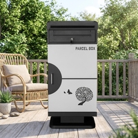 Metall Outdoor Wand montage verzinkter Stahl Pulver beschichtung große Paket Drop Boxen mit Blumentopf Solar licht