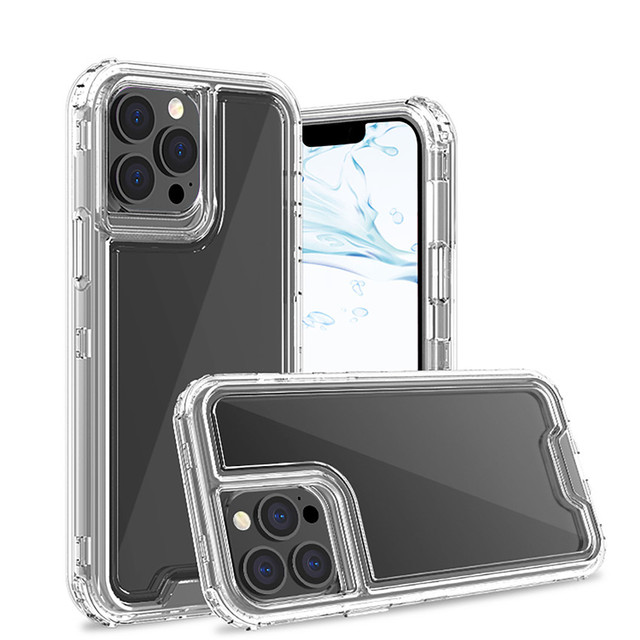 Hybrid Transparent Clear 3 in 1 TPU PC Phone Cases for iphone 15 PRO MAX 14 PRO 14 MAX Combo Case Shockproof Cover