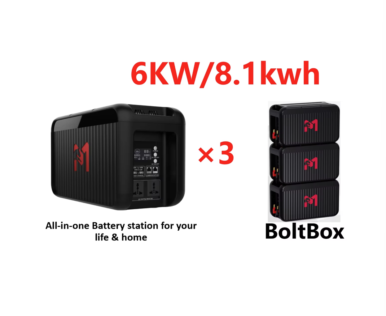 Moli Power 6KW 8.1KWh Stackable All-in-One Solar Generator Portable Power Station LiFePO4 Lithium Battery Inverter for Life Home · image 1